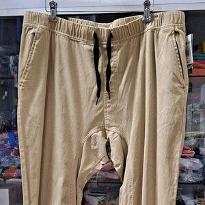 WT02 Light Khaki Jogger Pants Draw String Size XXL